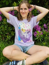 Image 2 of Bella '25 Space Heart Adult T-shirt (Orchid)