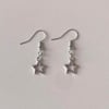 silver star fish hook earrings