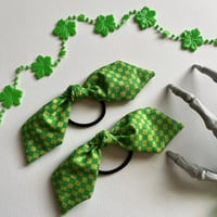Green Checkered Hair Tie 