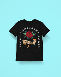 Image 6 of Proud Immigrant Roots Unisex Crewneck T-Shirt
