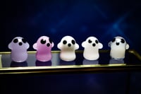Image 3 of Tiny Ghost + Tiny Pumpkin Borosilicate Glass Art