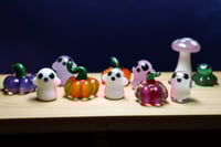 Image 1 of Tiny Ghost + Tiny Pumpkin Borosilicate Glass Art