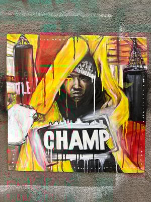 JADA THE CHAMP IS HERE ORIGINAL PAINTING 28x28"