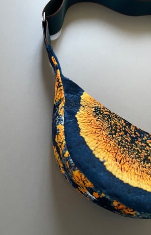 Image of Yellow lichen, mini canvas crossbody sling bag **slight SECOND**