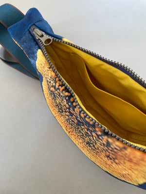Image of Yellow lichen, mini canvas crossbody sling bag **slight SECOND**