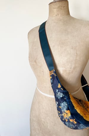 Image of Yellow lichen, mini canvas crossbody sling bag **slight SECOND**