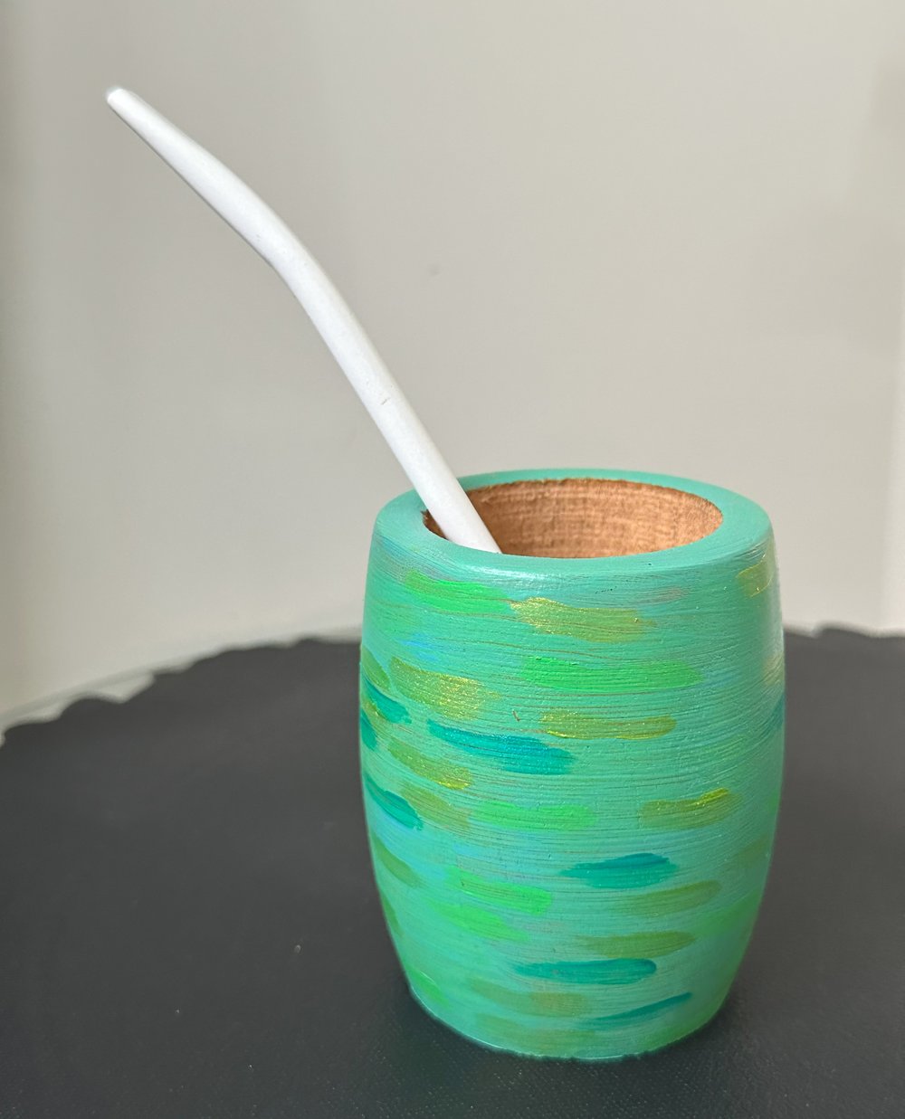 Image of Mate argentino pintado (verdes)