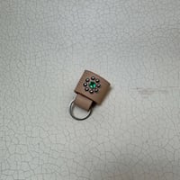Image 1 of Tote Bag Key Holder Green Jewel Veg Tan