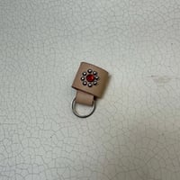 Image 1 of Tote Bag Key Holder Red Vintage Jewel Veg Tan
