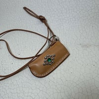 Image 2 of Leather Lighter Holder Green Jewel