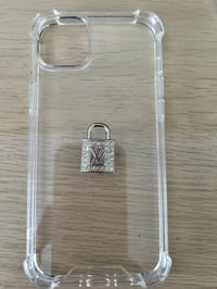 Image 2 of 1 x silver metal L.v. Padlock charm 