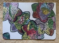 Image 3 of Doodle flowers- 4 card set