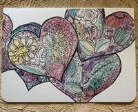 Image 4 of Doodle flowers- 4 card set