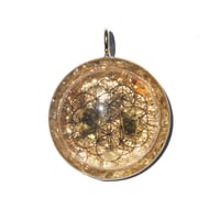 43mm:  Brazilian Quartz/Moldavite/Golden Mica/Flwoer of Life/24K Gd - 14-1