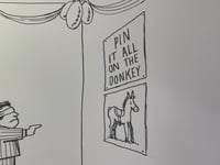 Image 2 of Original New Yorker cartoon “Pin It All On The Donkey”