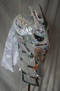 Image 1 of LUCHA BROS ALL SILVER SEMI PRO SAMURAI ENTRANCE MASK