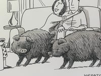 Image 4 of Original New Yorker cartoon "They were only supposed to find truffles, but then they found Roger.”
