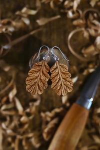 Image 4 of ~ Oak leaf Earrings 