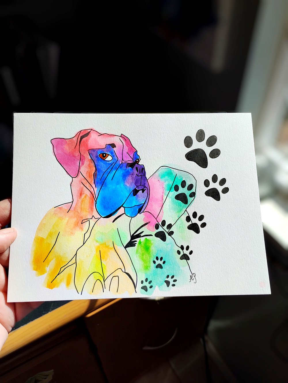 Rainbow Boxer Paws
