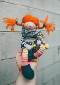 Image 3 of Pippa - Wool Filled Sculpted Sock Doll - Small 11''