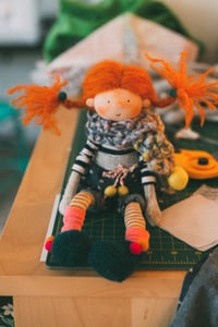 Image 4 of Pippa - Wool Filled Sculpted Sock Doll - Small 11''