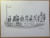Image 1 of Original New Yorker cartoon  “The Last-Minute Halloween Costume Parade”