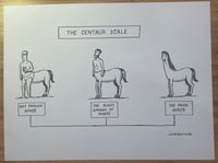 Image 1 of Original New Yorker cartoon “The Centaur Scale”