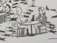 Image 2 of Original New Yorker cartoon "I liked this place better when it was a cat café."