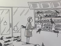 Image 3 of Original New Yorker cartoon "I liked this place better when it was a cat café."