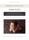 Newborn Session Fee