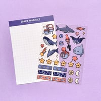 Image 1 of Space Marines - A6 Clear Sticker Sheet