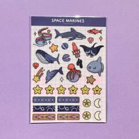 Image 2 of Space Marines - A6 Clear Sticker Sheet
