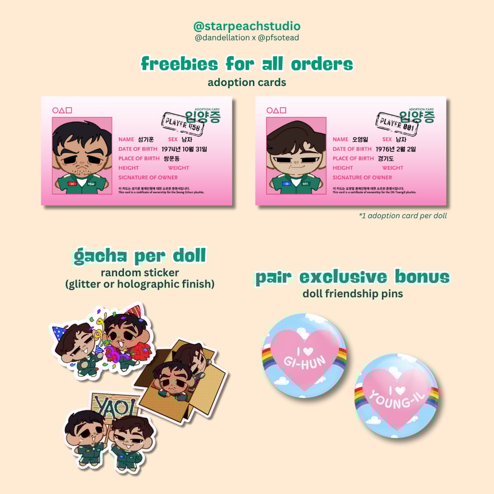 Image of 🦑 457 10cm dolls (squid game)