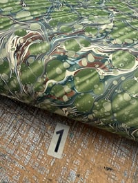 Image 5 of 'Verdant Greens' // earthy green hand marbled papers, select from drop-down 