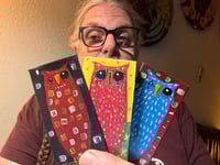 Image 2 of Kevin Seconds - Tiny Haiku Owls / 3-Piece Micro Art Set Series, Vol. 1 / #9 of 30 