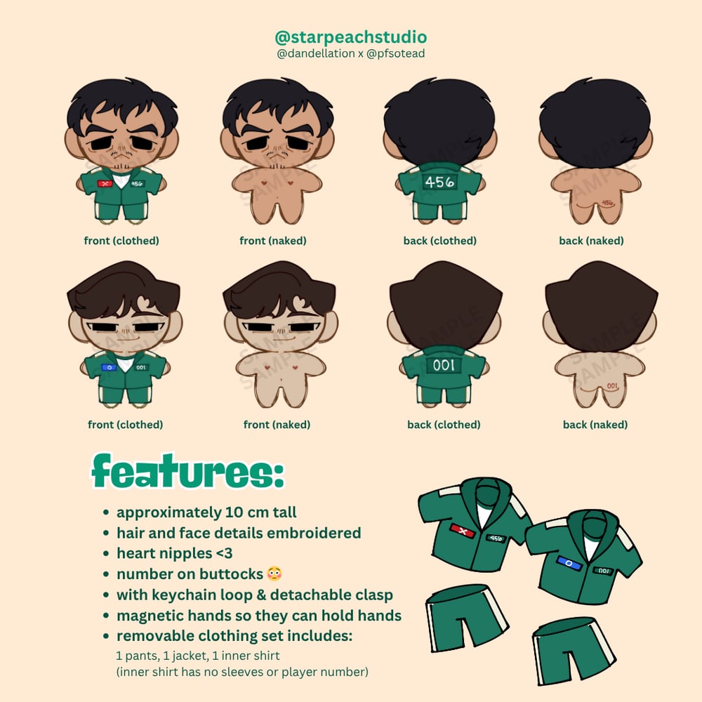 Image of 🦑 457 10cm dolls (squid game)