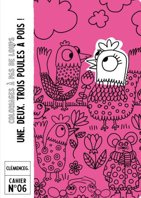 Image of Cahier de coloriage  1,2,3 poules à pois