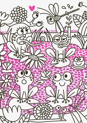 Image of Cahier de coloriage  1,2,3 poules à pois