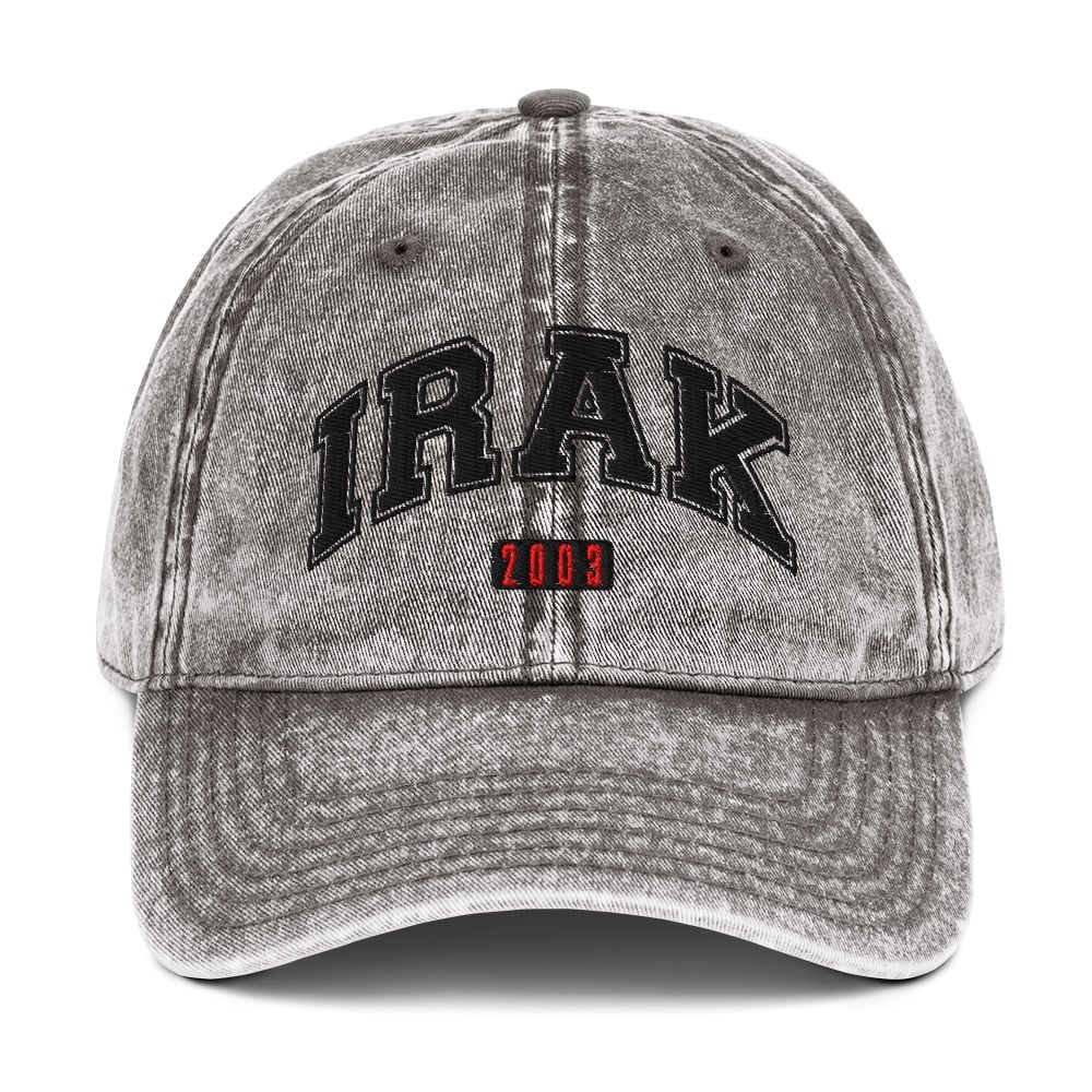Image of "Irak 2003" Charcoal Grey Vintage Hat - A Statement Against War