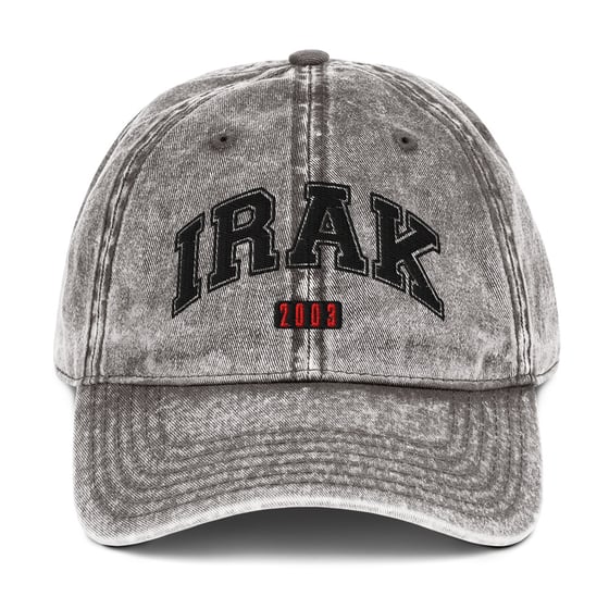 Image of "Irak 2003" Charcoal Grey Vintage Hat - A Statement Against War