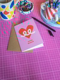 Image 2 of Carte de Voeux "Super-Maman" - cœur