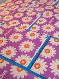 Image 4 of Carte de Voeux "Bisous" - Fleurs Roses