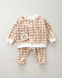 Image 5 of GILET OSCAR carreaux, caramel | Coton biologique