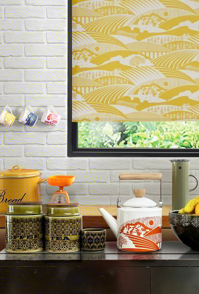 Image of Moordale Linen Fabric - Mustard