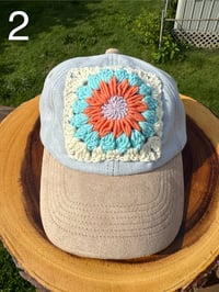 Image 2 of Confetti Collection Granny Square Two Tone Suede Baseball Caps