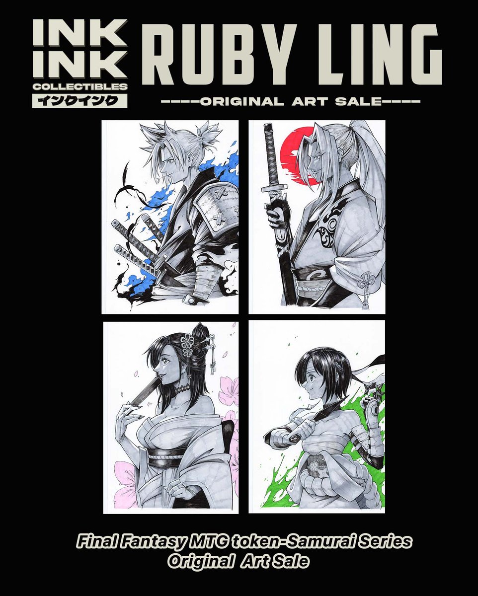 INKINK Collectibles Original Art : Final Fantasy Samurai Series // Ruby Ling INKINK Collectibles Original Art : Final Fantasy Samurai Series // Ruby Ling