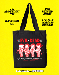 Image 2 of *PRE-ORDER* "EVIL ♥ DEAD" Canvas Pocket Tote w/ Keytag