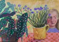 Begonia and Cornflowers.