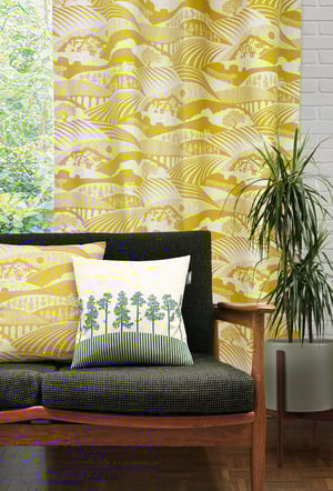 Image of Moordale Linen Fabric - Mustard