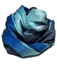 Image 4 of Ready To Ship! 10YD. DEEP SEA DIVE HAND DYED SARI SILK RIBBON BY COLOR BURST SILK